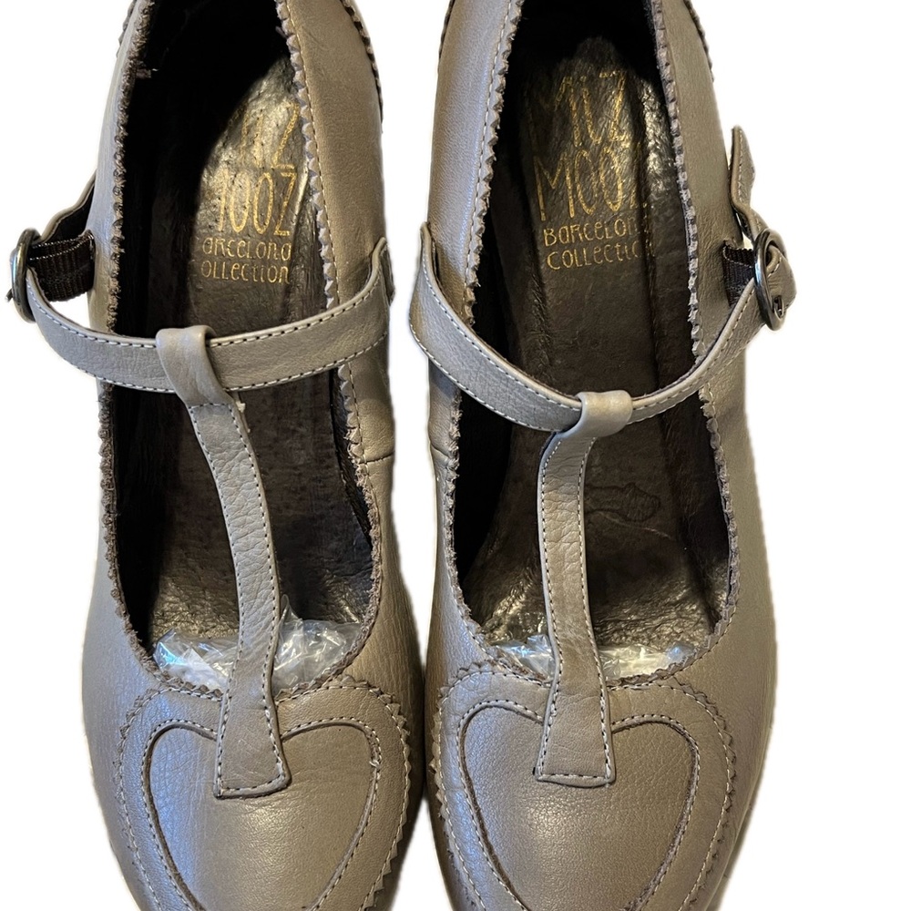 Miz Mooz Gray T-Strap Heels